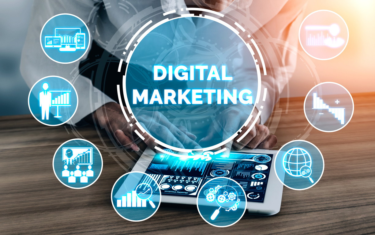 Marketing of Digital Technology Business Concept